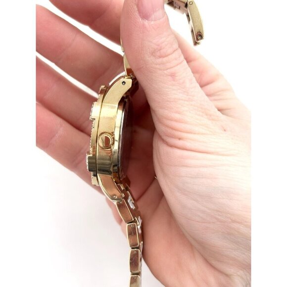 Gruen Chronograph Gold & White T Women's Rhinestone Wrist Watch - 30mm - WORKS! - Picture 9 of 10